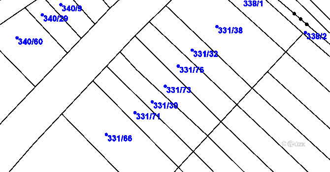Parcela st. 331/73 v KÚ Josefov u Hodonína, Katastrální mapa