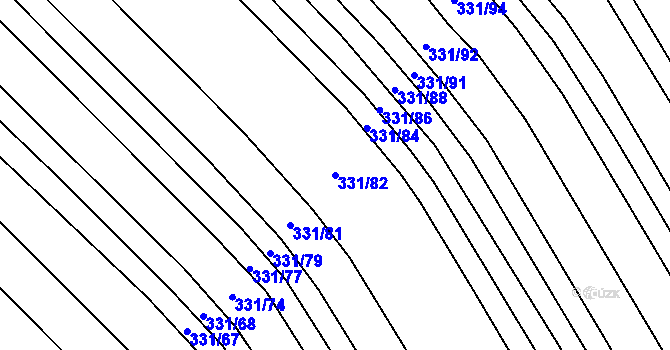 Parcela st. 331/82 v KÚ Josefov u Hodonína, Katastrální mapa