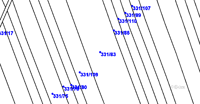 Parcela st. 331/83 v KÚ Josefov u Hodonína, Katastrální mapa