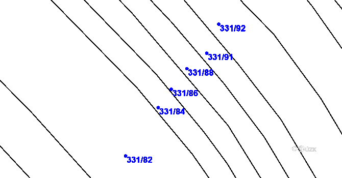 Parcela st. 331/86 v KÚ Josefov u Hodonína, Katastrální mapa