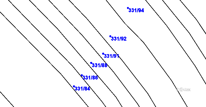 Parcela st. 331/91 v KÚ Josefov u Hodonína, Katastrální mapa