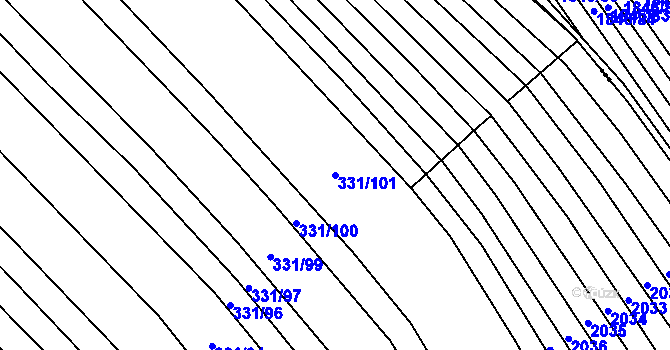 Parcela st. 331/101 v KÚ Josefov u Hodonína, Katastrální mapa