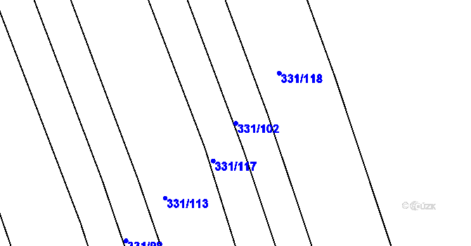 Parcela st. 331/102 v KÚ Josefov u Hodonína, Katastrální mapa