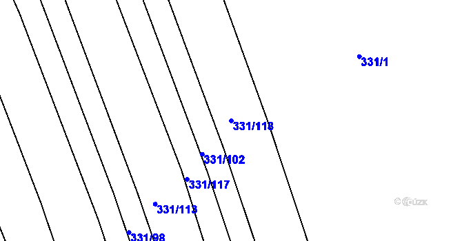 Parcela st. 331/118 v KÚ Josefov u Hodonína, Katastrální mapa