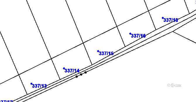 Parcela st. 337/15 v KÚ Josefov u Hodonína, Katastrální mapa