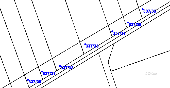 Parcela st. 337/33 v KÚ Josefov u Hodonína, Katastrální mapa