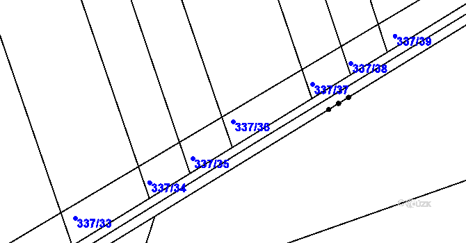 Parcela st. 337/36 v KÚ Josefov u Hodonína, Katastrální mapa