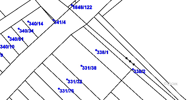 Parcela st. 338/1 v KÚ Josefov u Hodonína, Katastrální mapa