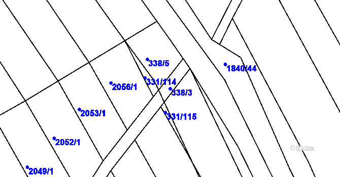 Parcela st. 338/3 v KÚ Josefov u Hodonína, Katastrální mapa