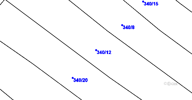 Parcela st. 340/12 v KÚ Josefov u Hodonína, Katastrální mapa
