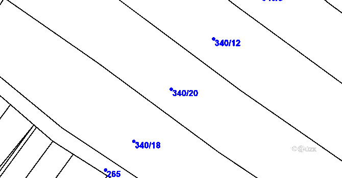 Parcela st. 340/20 v KÚ Josefov u Hodonína, Katastrální mapa