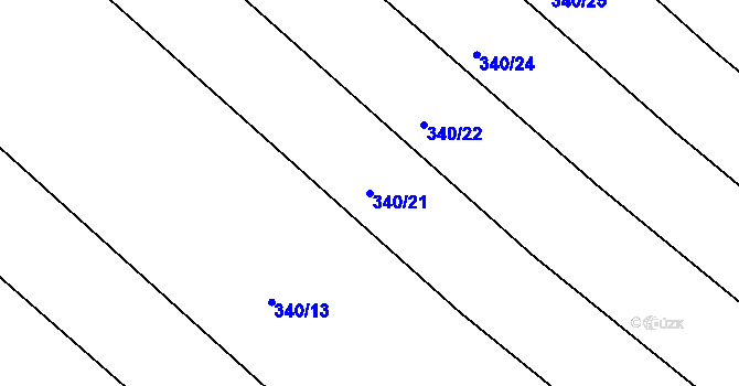 Parcela st. 340/21 v KÚ Josefov u Hodonína, Katastrální mapa