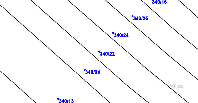 Parcela st. 340/22 v KÚ Josefov u Hodonína, Katastrální mapa