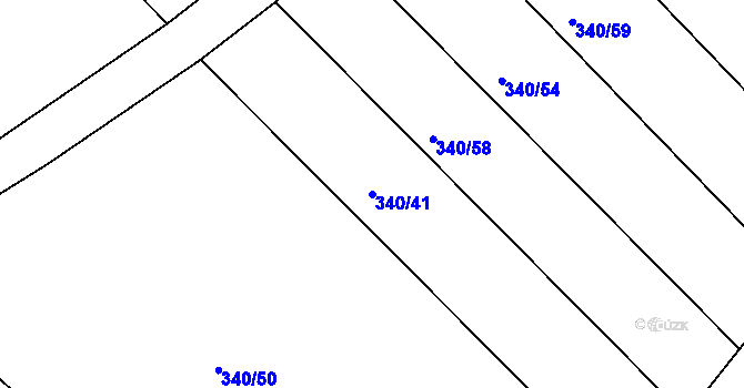 Parcela st. 340/41 v KÚ Josefov u Hodonína, Katastrální mapa