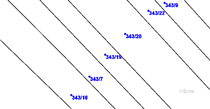 Parcela st. 343/19 v KÚ Josefov u Hodonína, Katastrální mapa