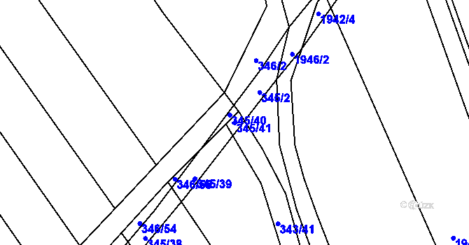 Parcela st. 345/41 v KÚ Josefov u Hodonína, Katastrální mapa