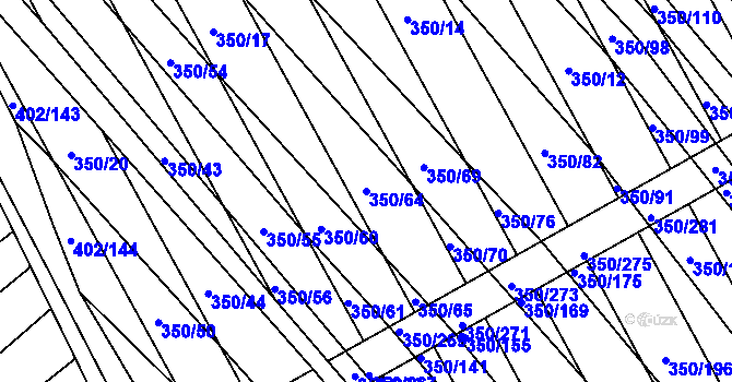 Parcela st. 350/64 v KÚ Josefov u Hodonína, Katastrální mapa