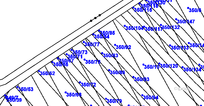 Parcela st. 350/83 v KÚ Josefov u Hodonína, Katastrální mapa