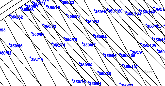 Parcela st. 350/87 v KÚ Josefov u Hodonína, Katastrální mapa