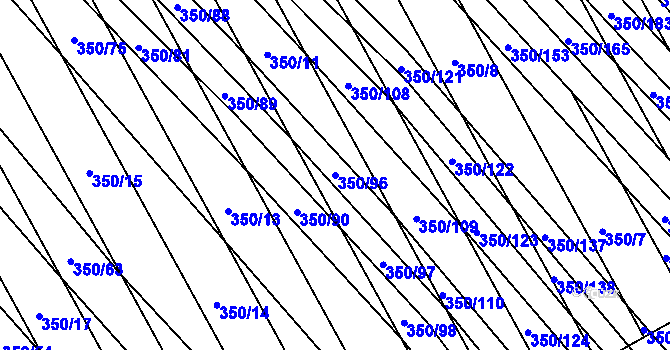 Parcela st. 350/96 v KÚ Josefov u Hodonína, Katastrální mapa