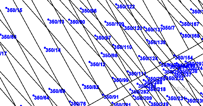 Parcela st. 350/98 v KÚ Josefov u Hodonína, Katastrální mapa