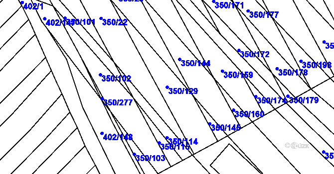 Parcela st. 350/129 v KÚ Josefov u Hodonína, Katastrální mapa