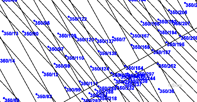 Parcela st. 350/138 v KÚ Josefov u Hodonína, Katastrální mapa
