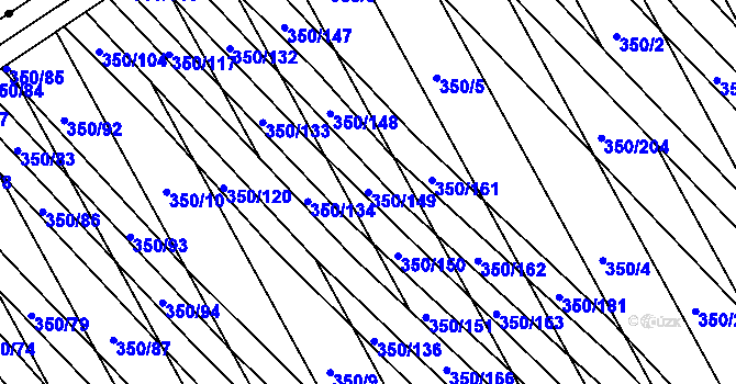 Parcela st. 350/149 v KÚ Josefov u Hodonína, Katastrální mapa