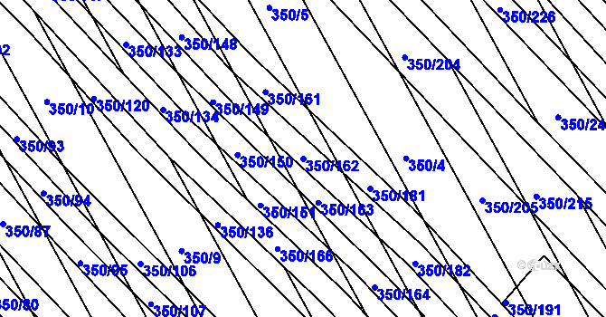 Parcela st. 350/162 v KÚ Josefov u Hodonína, Katastrální mapa