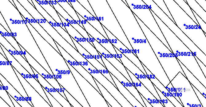 Parcela st. 350/163 v KÚ Josefov u Hodonína, Katastrální mapa