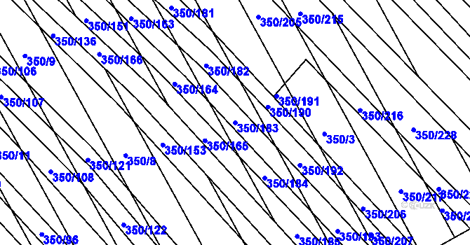Parcela st. 350/183 v KÚ Josefov u Hodonína, Katastrální mapa