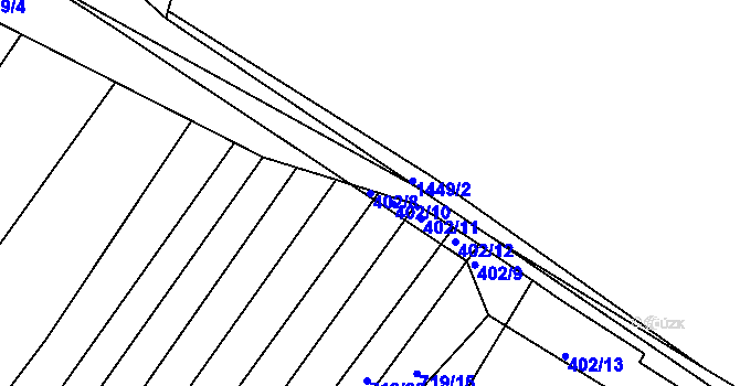 Parcela st. 402/8 v KÚ Josefov u Hodonína, Katastrální mapa