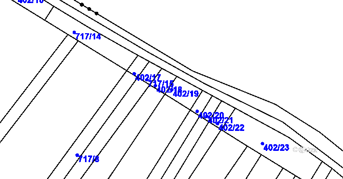 Parcela st. 402/19 v KÚ Josefov u Hodonína, Katastrální mapa