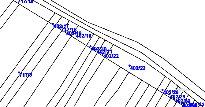 Parcela st. 402/22 v KÚ Josefov u Hodonína, Katastrální mapa