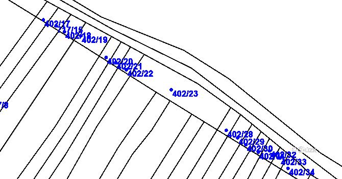 Parcela st. 402/23 v KÚ Josefov u Hodonína, Katastrální mapa