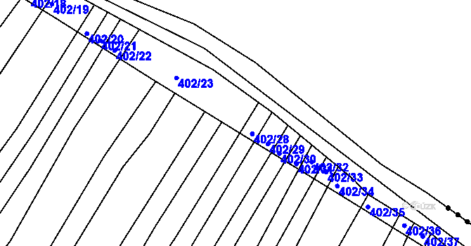 Parcela st. 402/27 v KÚ Josefov u Hodonína, Katastrální mapa