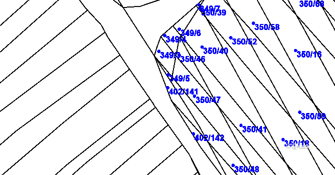 Parcela st. 402/141 v KÚ Josefov u Hodonína, Katastrální mapa