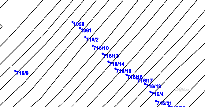 Parcela st. 716/13 v KÚ Josefov u Hodonína, Katastrální mapa