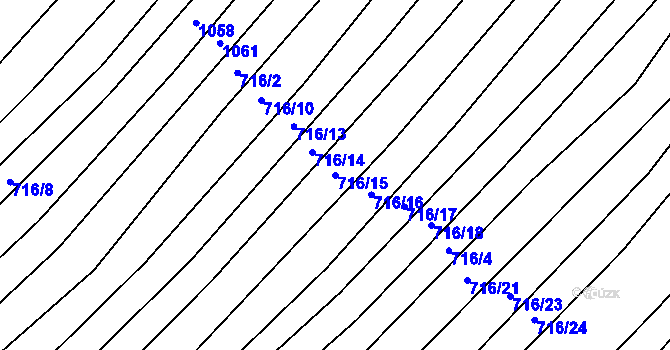 Parcela st. 716/15 v KÚ Josefov u Hodonína, Katastrální mapa