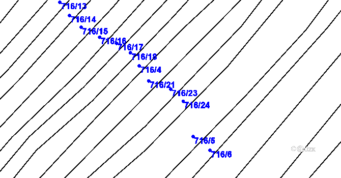 Parcela st. 716/23 v KÚ Josefov u Hodonína, Katastrální mapa