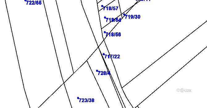 Parcela st. 717/22 v KÚ Josefov u Hodonína, Katastrální mapa