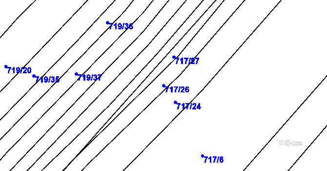 Parcela st. 717/26 v KÚ Josefov u Hodonína, Katastrální mapa
