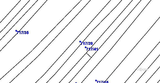 Parcela st. 717/39 v KÚ Josefov u Hodonína, Katastrální mapa