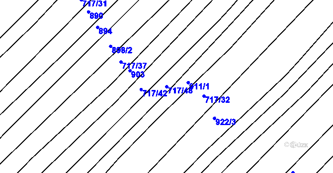 Parcela st. 717/48 v KÚ Josefov u Hodonína, Katastrální mapa