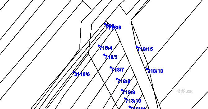 Parcela st. 718/5 v KÚ Josefov u Hodonína, Katastrální mapa