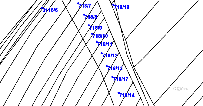 Parcela st. 718/12 v KÚ Josefov u Hodonína, Katastrální mapa