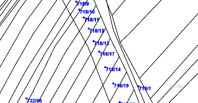 Parcela st. 718/17 v KÚ Josefov u Hodonína, Katastrální mapa