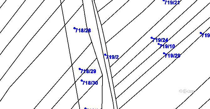 Parcela st. 719/2 v KÚ Josefov u Hodonína, Katastrální mapa