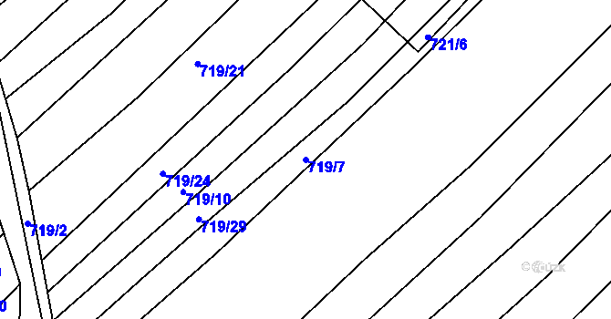 Parcela st. 719/7 v KÚ Josefov u Hodonína, Katastrální mapa