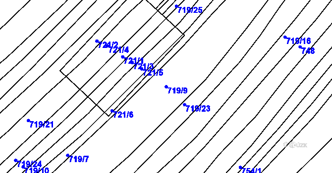Parcela st. 719/9 v KÚ Josefov u Hodonína, Katastrální mapa